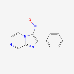 molecular formula C12H8N4O B12794569 3-Nitroso-2-phenylimidazo(1,2-a)pyrazine CAS No. 93745-56-3