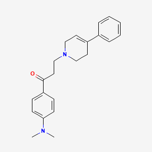 molecular formula C22H26N2O B12794581 Propiophenone, 4'-(dimethylamino)-3-(4-phenyl-1,2,3,6-tetrahydro-1-pyridyl)- CAS No. 102504-71-2