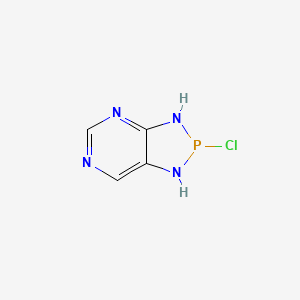 molecular formula C4H4ClN4P B12794604 2-Chloro-2,3-dihydro-1H-(1,3,2)diazaphospholo(4,5-d)pyrimidine CAS No. 72185-49-0