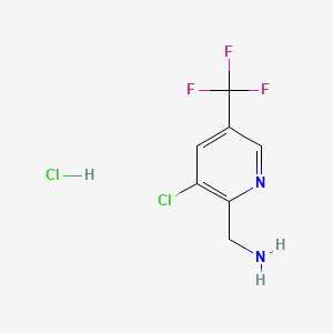 molecular formula C7H7Cl2F3N2 B1279463 (3-Chloro-5-(trifluoromethyl)pyridin-2-yl)methanamine hydrochloride CAS No. 326476-49-7