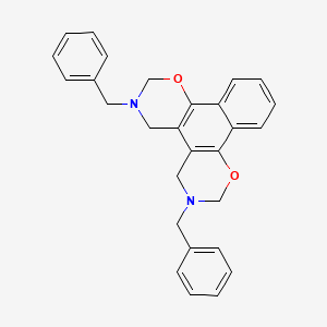 molecular formula C28H26N2O2 B12794648 5,10-dibenzyl-3,12-dioxa-5,10-diazatetracyclo[12.4.0.02,7.08,13]octadeca-1(18),2(7),8(13),14,16-pentaene CAS No. 41193-14-0