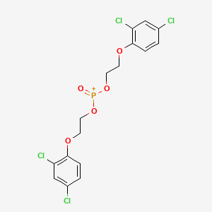 molecular formula C16H14Cl4O5P+ B12794653 Bis(2-(2,4-dichlorophenoxy)ethyl) phosphite CAS No. 74487-72-2