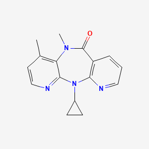 molecular formula C16H16N4O B12794668 2-cyclopropyl-7,9-dimethyl-2,4,9,15-tetrazatricyclo[9.4.0.03,8]pentadeca-1(11),3,5,7,12,14-hexaen-10-one CAS No. 133627-19-7