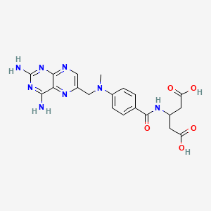 molecular formula C20H22N8O5 B12794741 3-[(4-{[(2,4-Diaminopteridin-6-yl)methyl](methyl)amino}benzoyl)amino]pentanedioic acid CAS No. 51865-80-6