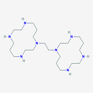 molecular formula C22H50N8 B12794754 1,4,8,11-Tetraazatetradecane, 1,1'-(1,2-ethanediyl)bis- CAS No. 110078-38-1