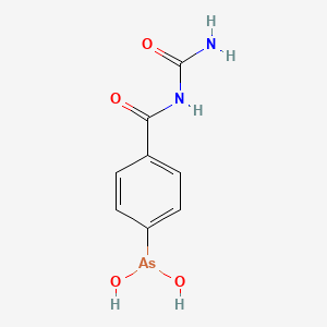 molecular formula C8H9AsN2O4 B12794800 p-(Ureidocarbonyl)benzenearsonous acid CAS No. 5425-11-6