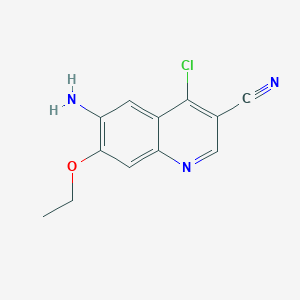 molecular formula C12H10ClN3O B1279481 6-Amino-4-chloro-7-ethoxyquinoline-3-carbonitrile CAS No. 848133-87-9