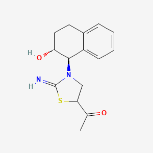 molecular formula C15H18N2O2S B12794839 trans-2-((2-Hydroxy-1,2,3,4-tetrahydronaphthalene-1-yl)imino)-3-acetylthiazolidine CAS No. 141034-17-5