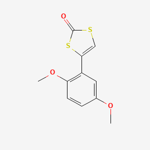 molecular formula C11H10O3S2 B12794850 4-(2,5-Dimethoxyphenyl)-1,3-dithiol-2-one CAS No. 42573-97-7