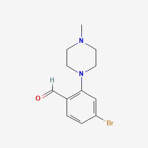 molecular formula C12H15BrN2O B1279487 4-溴-2-(4-甲基哌嗪基)苯甲醛 CAS No. 628326-12-5
