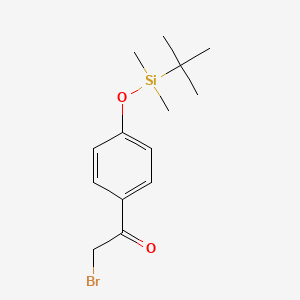 molecular formula C14H21BrO2Si B1279490 Ethanone, 2-bromo-1-[4-[[(1,1-dimethylethyl)dimethylsilyl]oxy]phenyl]- CAS No. 157610-58-7