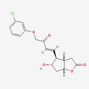 molecular formula C17H17ClO5 B1279491 (3As,4S,5S,6aR)-4-[(E)-4-(3-chlorophenoxy)-3-oxobut-1-enyl]-5-hydroxy-3,3a,4,5,6,6a-hexahydrocyclopenta[b]furan-2-one CAS No. 67738-67-4