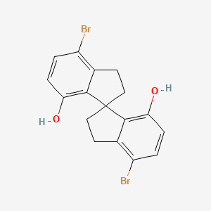 molecular formula C17H14Br2O2 B1279492 4,4'-Dibromo-2,2',3,3'-tetrahydro-1,1'-spirobi[indene]-7,7'-diol CAS No. 681481-94-7