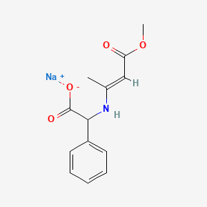 molecular formula C13H14NNaO4 B12794925 Sodium ((3-methoxy-1-methyl-3-oxo-1-propenyl)amino)phenylacetate CAS No. 2975-08-8