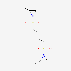 molecular formula C10H20N2O4S2 B12794978 Aziridine, 1,1'-(1,4-butanediylbis(sulfonyl))bis(2-methyl- CAS No. 64332-86-1
