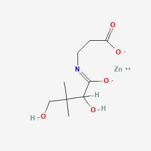 molecular formula C9H15NO5Zn B12794983 Zinc, (N-(2,4-dihydroxy-3,3-dimethyl-1-oxobutyl)-beta-alaninato(2-))-, (T-4)- CAS No. 71008-10-1