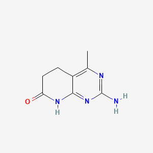 molecular formula C8H10N4O B12795013 2-Amino-4-methyl-5,8-dihydropyrido(2,3-d)pyrimidin-7(6H)-one CAS No. 829-13-0