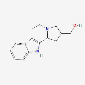molecular formula C15H18N2O B12795028 2,3,5,6,11,11b-Hexahydro-1H-indolizino(8,7-b)indol-2-ylmethanol CAS No. 3995-30-0
