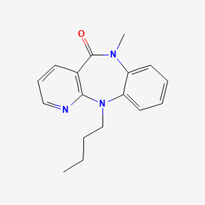 molecular formula C17H19N3O B12795062 N11-Butyl-N6-methyl-6,11-dihydro-5H-pyrido(2,3-b)(1,5)benzodiazepin-5-one CAS No. 132686-79-4