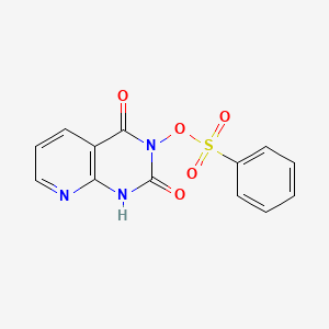 molecular formula C13H9N3O5S B12795177 3-((Phenylsulfonyl)oxy)pyrido(2,3-d)pyrimidine-2,4(1H,3H)-dione CAS No. 40338-52-1