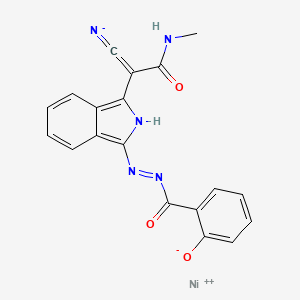 molecular formula C19H13N5NiO3 B12795192 2-[[[3-[1-cyano-2-(methylamino)-2-oxoethylidene]isoindol-2-id-1-ylidene]amino]carbamoyl]phenolate;nickel(2+) CAS No. 85958-80-1