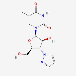 molecular formula C13H16N4O5 B12795193 1-(3-Pyrazol-1-yl-3-deoxy-beta-D-arabinofuranosyl)thymine CAS No. 124379-59-5