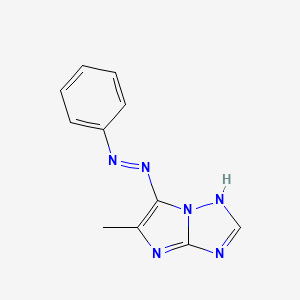 molecular formula C11H10N6 B12795194 5-Methyl-6H-imidazo(1,2-b)(1,2,4)triazol-6-one phenylhydrazone CAS No. 87287-57-8