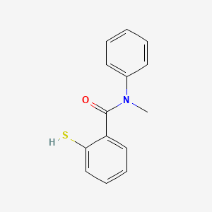 molecular formula C14H13NOS B12795209 2-Mercapto-N-methyl-N-phenylbenzamide CAS No. 49848-22-8