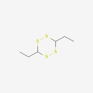 molecular formula C6H12S4 B12795223 3,6-Diethyl-1,2,4,5-tetrathiane CAS No. 54717-12-3