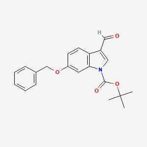 molecular formula C21H21NO4 B1279524 1-Boc-6-Benzyloxy-3-formylindole CAS No. 630110-71-3