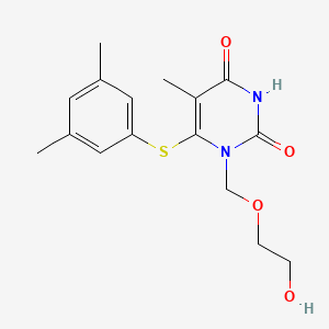 molecular formula C16H20N2O4S B12795322 6-((3,5-Dimethylphenyl)thio)-1-((2-hydroxyethoxy)methyl)thymine CAS No. 125056-77-1