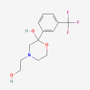 molecular formula C13H16F3NO3 B12795346 4-(2-Hydroxyethyl)-2-(3-(trifluoromethyl)phenyl)-2-morpholinol CAS No. 79039-62-6