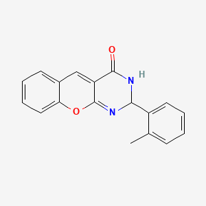 molecular formula C18H14N2O2 B12795364 2-(2-Methylphenyl)-2,3-dihydro-4H-chromeno(2,3-d)pyrimidin-4-one CAS No. 75586-35-5