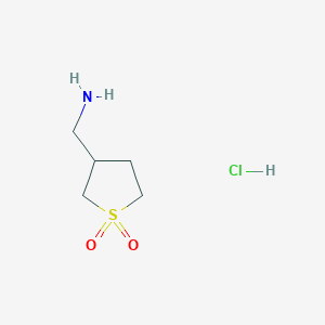 molecular formula C5H12ClNO2S B1279543 3-(Aminomethyl)tetrahydrothiophene 1,1-dioxide hydrochloride CAS No. 3193-51-9