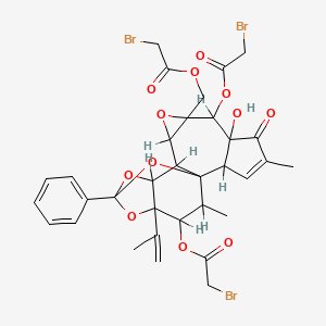 molecular formula C33H33Br3O12 B12795479 12-Hydroxydaphnetoxin tribromoacetate CAS No. 37439-46-6