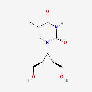 molecular formula C10H14N2O4 B12795492 1-(t-2,t-3-Dihydroxymethyl-r-1-cyclopropyl)thymine CAS No. 132487-15-1