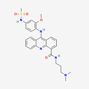 molecular formula C27H31N5O4S B12795511 N-(3-(Dimethylamino)propyl)-9-((2-methoxy-4-((methylsulfonyl)amino)phenyl)amino)-4-acridinecarboxamide CAS No. 88476-69-1