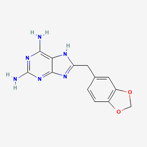 B1279553 8-(Benzo[d][1,3]dioxol-5-ylmethyl)-9H-purine-2,6-diamine CAS No. 873436-95-4