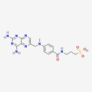 molecular formula C18H22N8O4S B12795543 N-(4-Amino-4-deoxy-N-methylpteroyl)-4-aminopropanesulfonic acid CAS No. 113811-47-5
