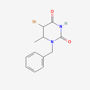 molecular formula C12H13BrN2O2 B12795576 1-Benzyl-5-bromo-6-methyl-1,3-diazinane-2,4-dione CAS No. 6635-62-7