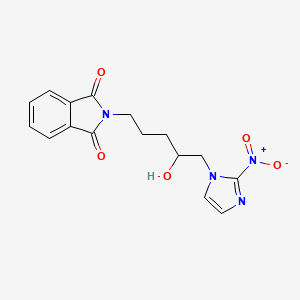 molecular formula C16H16N4O5 B12795599 2-[4-Hydroxy-5-(2-nitroimidazol-1-yl)pentyl]isoindole-1,3-dione CAS No. 93272-50-5