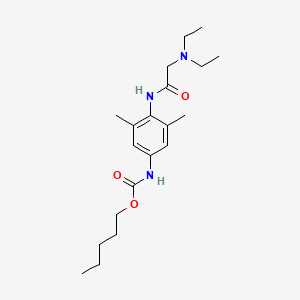 molecular formula C20H33N3O3 B12795612 Pentyl 4-(((diethylamino)acetyl)amino)-3,5-dimethylphenylcarbamate CAS No. 7401-51-6