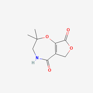 molecular formula C9H11NO4 B12795615 2,2-dimethyl-4,6-dihydro-3H-furo[3,4-f][1,4]oxazepine-5,8-dione CAS No. 72900-55-1