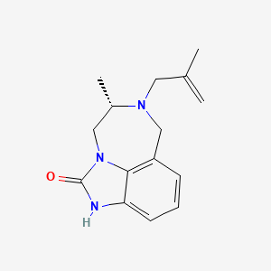 molecular formula C15H19N3O B12795645 Imidazo(4,5,1-jk)(1,4)benzodiazepin-2(1H)-one, 4,5,6,7-tetrahydro-5-methyl-6-(2-methyl-2-propenyl)-, (S)- CAS No. 126233-94-1