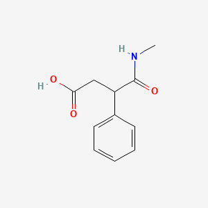 molecular formula C11H13NO3 B12795661 Benzenepropanoic acid, beta-((methylamino)carbonyl)- CAS No. 72365-59-4