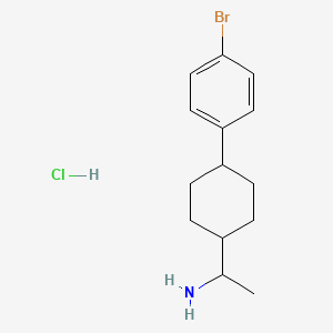 molecular formula C14H21BrClN B12795688 (E)-4-(4-Bromophenyl)-alpha-methylcyclohexanemethylamine hydrochloride CAS No. 113524-38-2