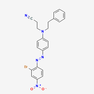 molecular formula C23H20BrN5O2 B12795724 Propanenitrile, 3-((4-((2-bromo-4-nitrophenyl)azo)phenyl)(2-phenylethyl)amino)- CAS No. 64071-85-8