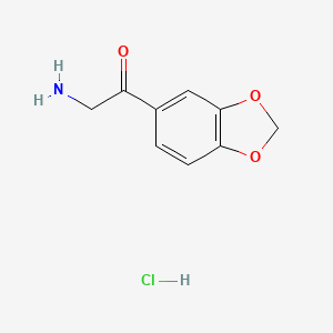 molecular formula C9H10ClNO3 B1279583 2-氨基-1-苯并[1,3]二氧杂-5-基-乙酮盐酸盐 CAS No. 38061-34-6