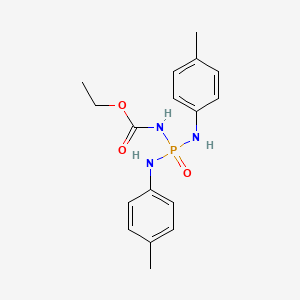 molecular formula C17H22N3O3P B12795833 ethyl N-bis(4-methylanilino)phosphorylcarbamate CAS No. 18639-03-7