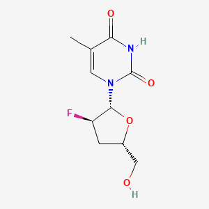 molecular formula C10H13FN2O4 B12795914 Uridine, 2',3'-dideoxy-2'-fluoro-5-methyl- CAS No. 121353-93-3